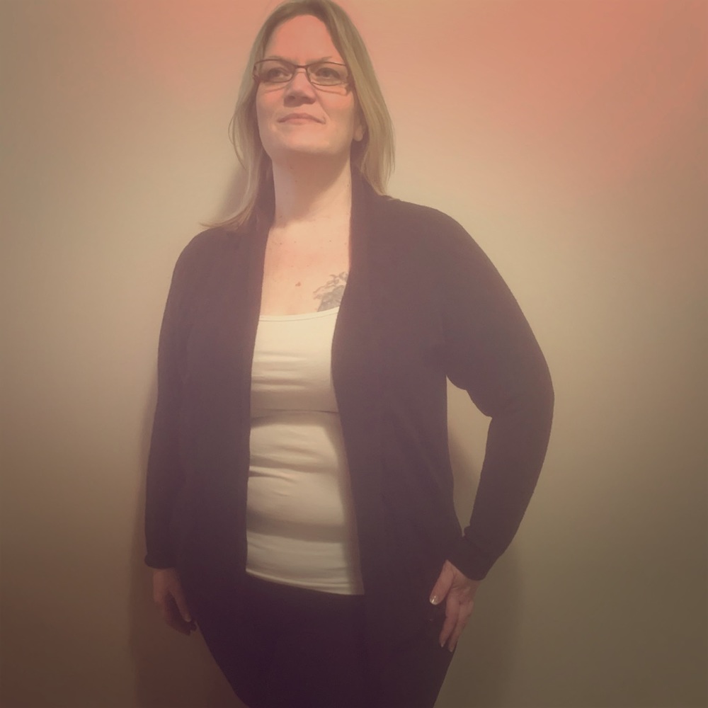 Black cardigan sweater